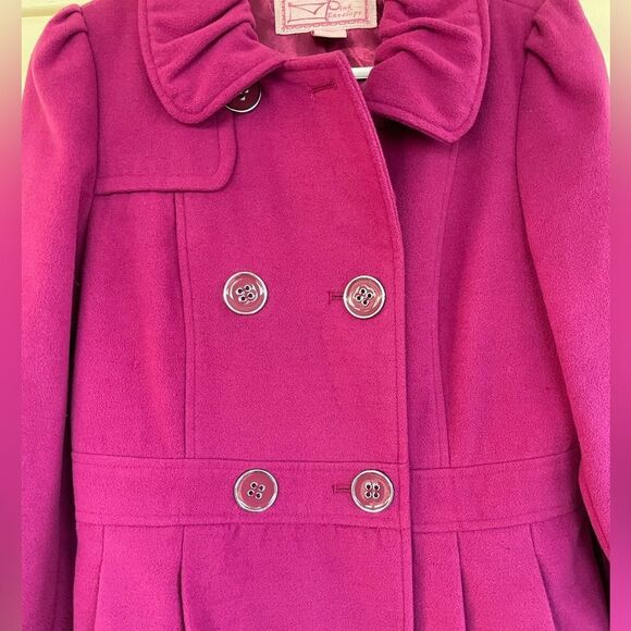 Pink Envelope Women’s Medium Double Breasted Pea Coat Wool Jacket - Picture 7 of 9